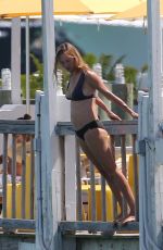 UMA THURMAN in Bikini at a Beach in Miami