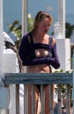 UMA THURMAN in Bikini at a Beach in Miami