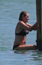 UMA THURMAN in Bikini at a Beach in Miami