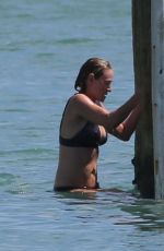 UMA THURMAN in Bikini at a Beach in Miami