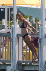 UMA THURMAN in Bikini at a Beach in Miami