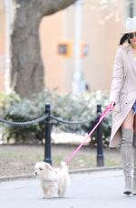 VANESSA HUDGENS Walks Her Dog at Washington Square Park in New York