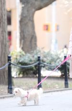 VANESSA HUDGENS Walks Her Dog at Washington Square Park in New York