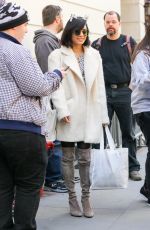 VANESSA HUDGENS Waring Cat Eats Out in New York