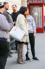 VANESSA HUDGENS Waring Cat Eats Out in New York