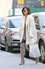 VANESSA HUDGENS Waring Cat Eats Out in New York