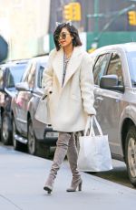 VANESSA HUDGENS Waring Cat Eats Out in New York