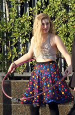 WILLOW SHIELDS on the Set of DWTS Commercial in Hollywood