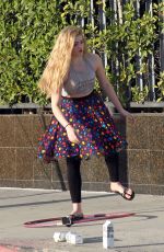 WILLOW SHIELDS on the Set of DWTS Commercial in Hollywood