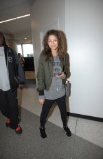 ZENDAYA COLEMAN Arrives at LAX Airport in Los Angeles