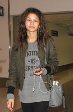 ZENDAYA COLEMAN Arrives at LAX Airport in Los Angeles
