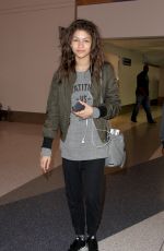 ZENDAYA COLEMAN Arrives at LAX Airport in Los Angeles