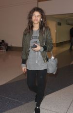 ZENDAYA COLEMAN Arrives at LAX Airport in Los Angeles