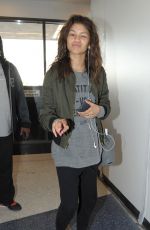 ZENDAYA COLEMAN Arrives at LAX Airport in Los Angeles