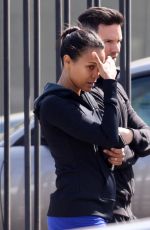 ZOE SALDANA Leaves a Gym in Hollywood