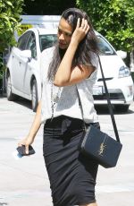 ZOE SALDANA Leaves Ago Restaurant in West Hollywood