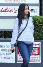 ZOE SALDANA Out and About in Hollywood 04/26/2015