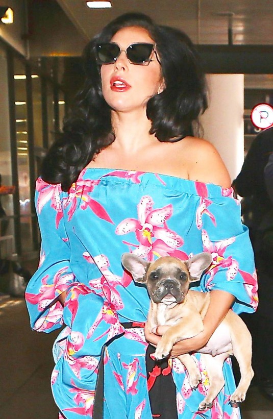 LADY GAGA Arrives at LAX Airport in Los Angeles