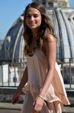 ALICIA VIKANDER at The Man from U.N.C.L.E. Photocall at Terrazza Civita in Rome