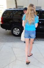 AMANDA SEYFRIED in Jeans Shorts Arriving at Her Hotel in New York 05/04/2015