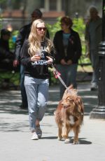 AMANDA SEYFRIED Out for a Walk with Her Dog Finn in New York 05/23/2015