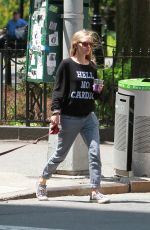 AMANDA SEYFRIED Out for a Walk with Her Dog Finn in New York 05/23/2015
