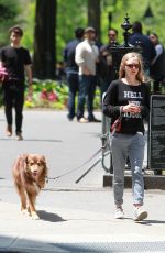 AMANDA SEYFRIED Out for a Walk with Her Dog Finn in New York 05/23/2015