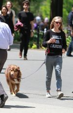 AMANDA SEYFRIED Out for a Walk with Her Dog Finn in New York 05/23/2015