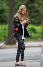 AMANDA SEYFRIED Out with Her Dog Finn in New York 05/18/2015