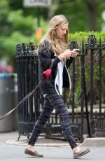 AMANDA SEYFRIED Out with Her Dog Finn in New York 05/18/2015