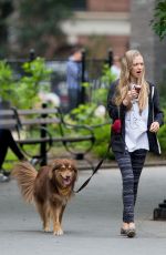 AMANDA SEYFRIED Out with Her Dog Finn in New York 05/18/2015