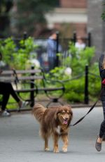 AMANDA SEYFRIED Out with Her Dog Finn in New York 05/18/2015