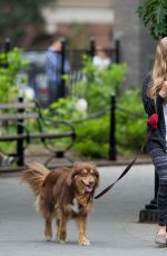 AMANDA SEYFRIED Out with Her Dog Finn in New York 05/18/2015