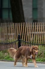 AMANDA SEYFRIED Out with Her Dog Finn in New York 05/18/2015