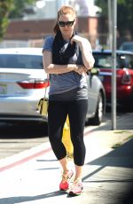 AMY ADAMS in Leggings Out in Los Angeles 05/29/2015