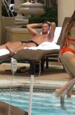 ANA CHERI in Red Bikini at the Pool in Las Vegas 05/23/2015