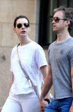 ANNE HATHAWAY and Adam Shulman Out and Abou in New York 05/03/2015