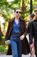ANNE HATHAWAY and Adam Shulman Out and About in New York 05/23/2015