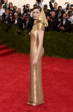 ANNE HATHAWAY at MET Gala 2015 in New York