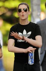 ANNE HATHAWAY at Workout Session in New York 05/19/2015