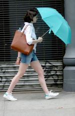 ANNE HATHAWAY in Jeans Shorts Out in New York 05/05/2015