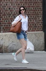 ANNE HATHAWAY in Jeans Shorts Out in New York 05/05/2015