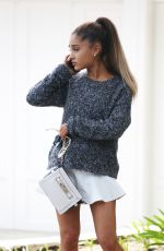 ARIANA GRANDE on the Phone Out in Los Angeles 05/12/2015