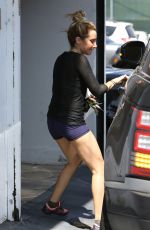 ASHLEY TISDALE in Shorts Leaves a Gym in West Hollywood 05/29/2015