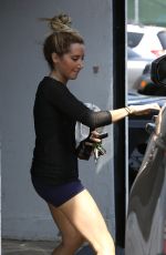 ASHLEY TISDALE in Shorts Leaves a Gym in West Hollywood 05/29/2015