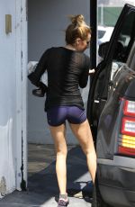 ASHLEY TISDALE in Shorts Leaves a Gym in West Hollywood 05/29/2015