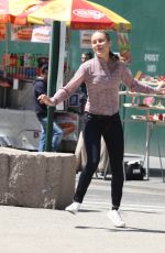 BRIE LARSON on the Set of Basmati Blues in New York