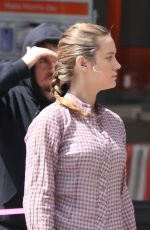 BRIE LARSON on the Set of Basmati Blues in New York