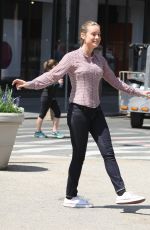 BRIE LARSON on the Set of Basmati Blues in New York