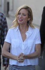 BRITTANY SNOW Arrives at Jimmy Kimmel Live in Hollywood 05/04/2015